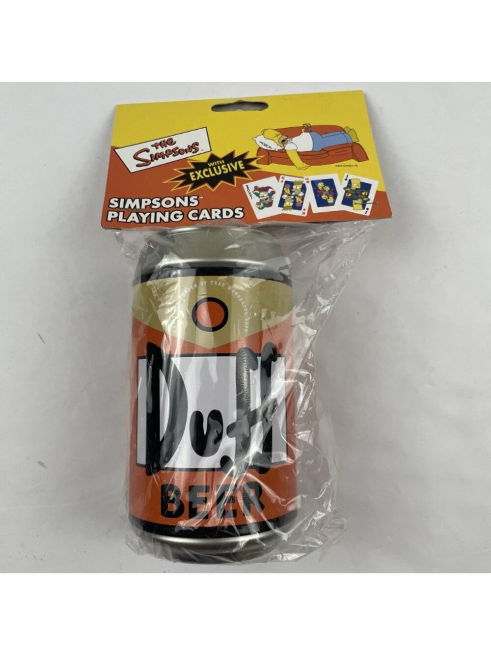 The Simpsons Duff Beer Can With Exclusive Playing Cards 2001 by Rix Products